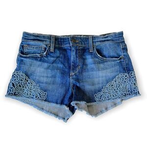 Joe’s Jeans The Ozzie Embroidered Floral Cut Off Shorts